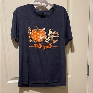 Women's Navy Pumpkin Graphic Tee